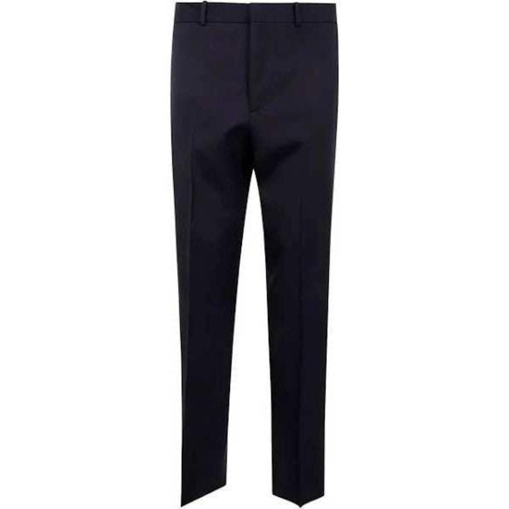 Jil Sander Black Wool Blend Wide Leg Trousers Side Button Detail Size 44 - Picture 3 of 15